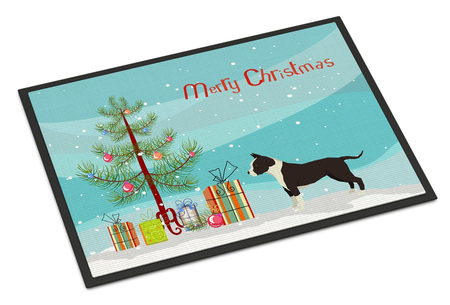 American Staffordshire Terrier Christmas Tree Indoor or Outdoor Mat 24x36 CK3515JMAT