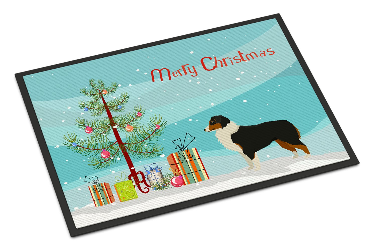 Australian Shepherd Christmas Tree Indoor or Outdoor Mat 24x36 CK3516JMAT