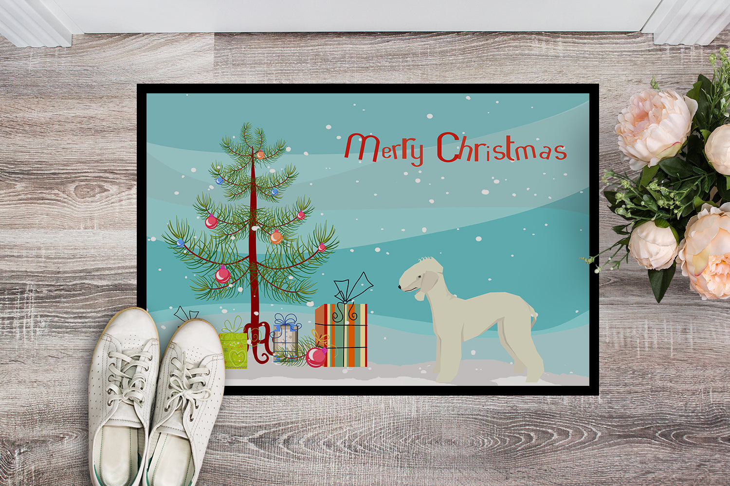 Bedlington Terrier Christmas Tree Indoor or Outdoor Mat 18x27 CK3520MAT