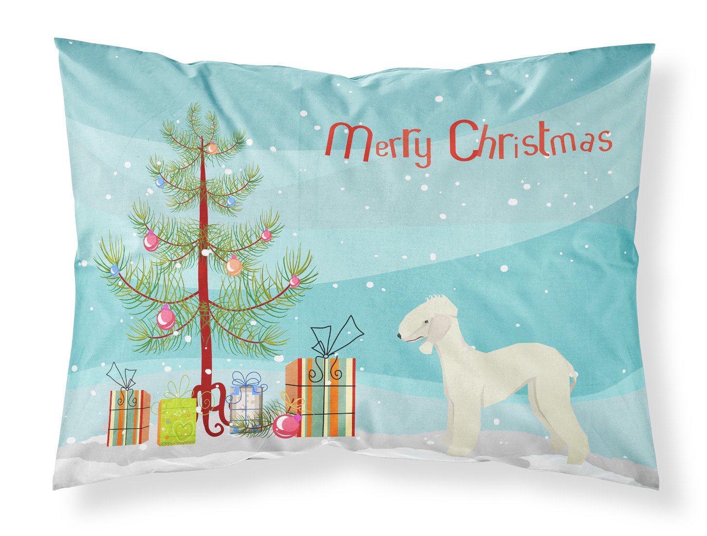 Bedlington Terrier Christmas Tree Fabric Standard Pillowcase CK3520PILLOWCASE