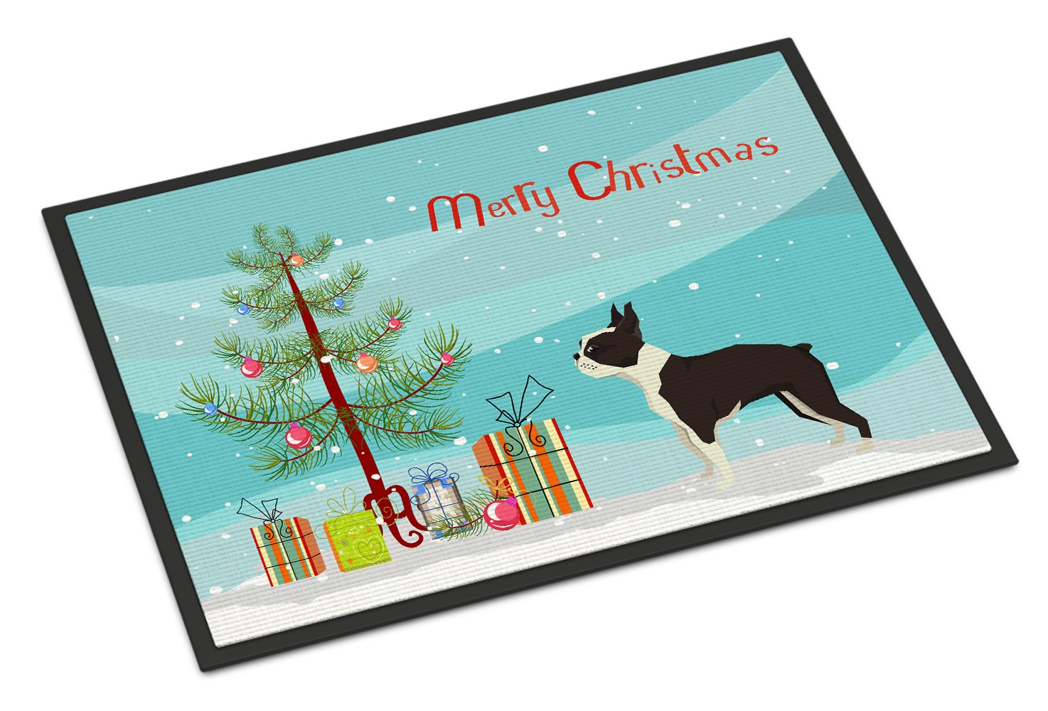 Boston Terrier Christmas Tree Indoor or Outdoor Mat 24x36 CK3525JMAT