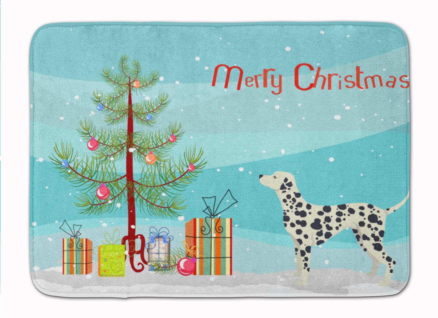 Dalmatian Christmas Tree Machine Washable Memory Foam Mat CK3534RUG