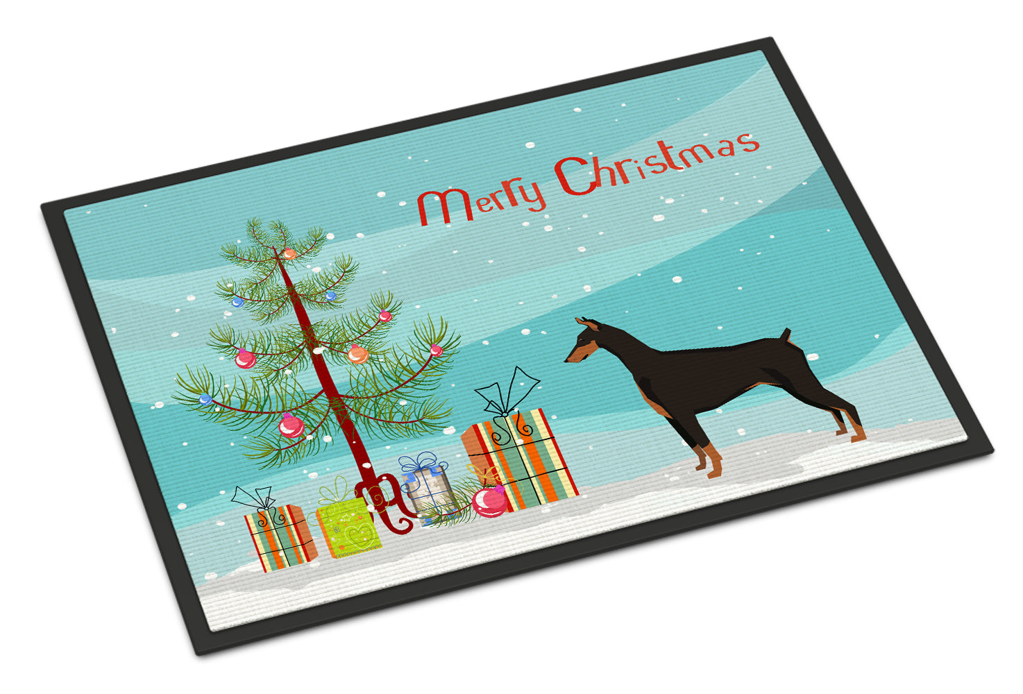 Doberman Pinscher Christmas Tree Indoor or Outdoor Mat 18x27 CK3535MAT