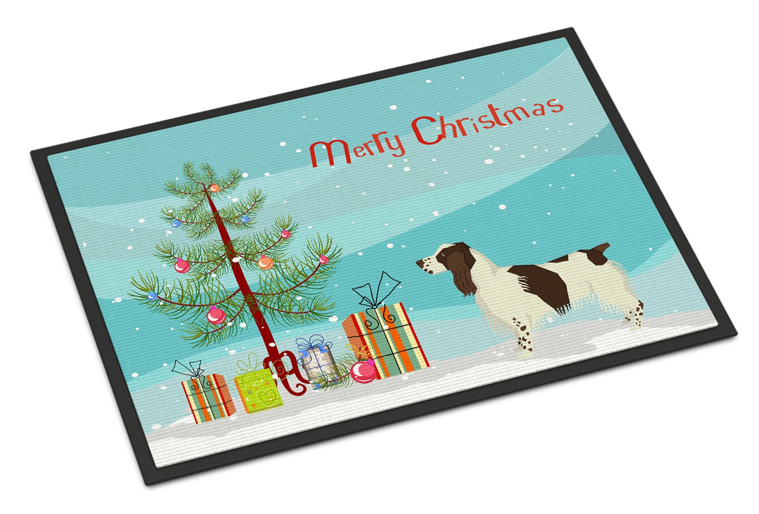 English Springer Spaniel Christmas Tree Indoor or Outdoor Mat 24x36 CK3537JMAT