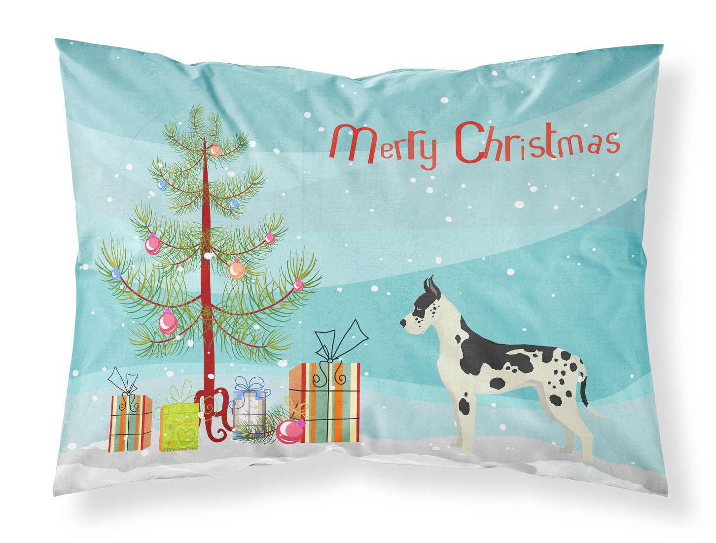 Great Dane Christmas Tree Fabric Standard Pillowcase CK3542PILLOWCASE