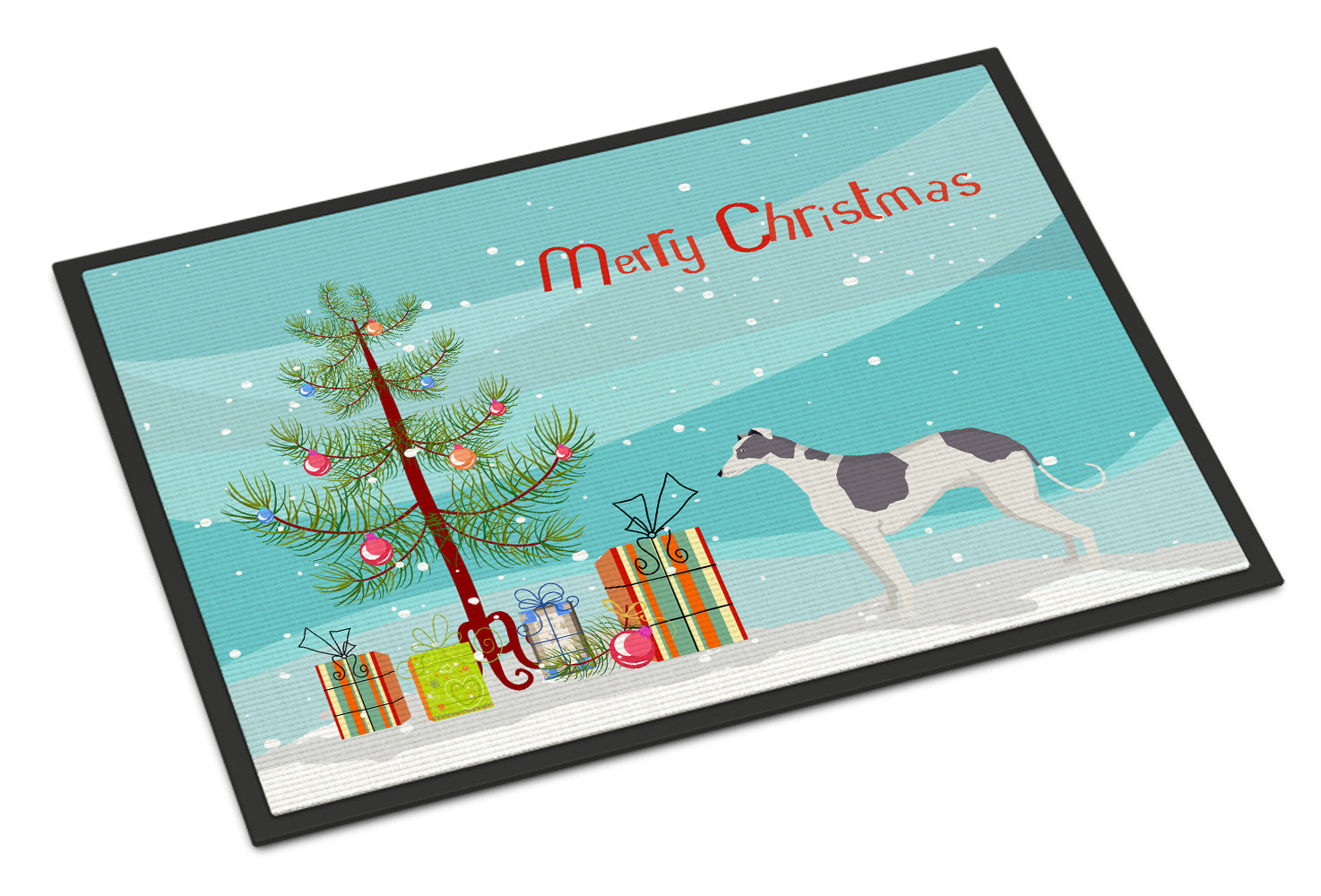 Greyhound Christmas Tree Indoor or Outdoor Mat 18x27 CK3543MAT