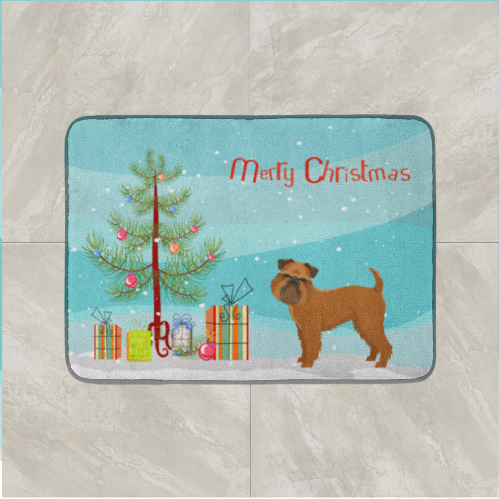 Brussels Griffon Christmas Tree Machine Washable Memory Foam Mat CK3544RUG