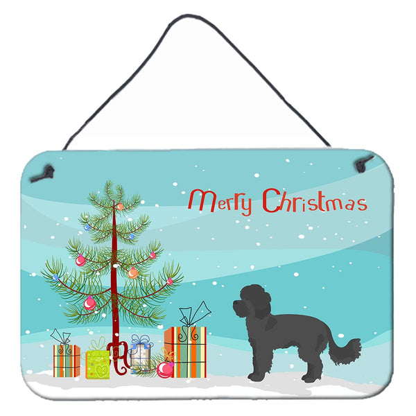 Black Maltipoo Christmas Tree Wall or Door Hanging Prints CK3855DS812 by Caroline's Treasures