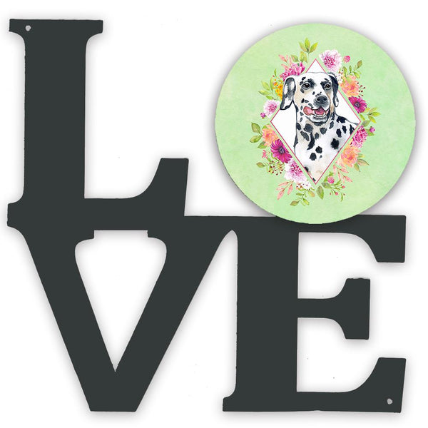 Dalmatian Green Flowers Metal Wall Artwork LOVE CK4297WALV by Caroline's Treasures