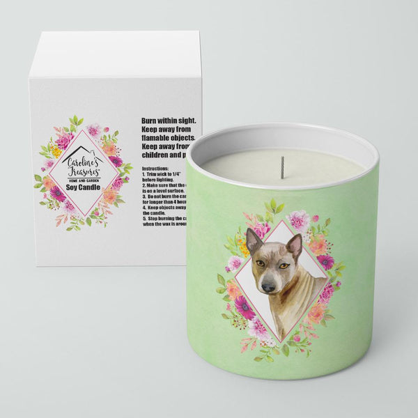 Thai Ridgeback Green Flowers 10 oz Decorative Soy Candle CK4348CDL by Caroline's Treasures