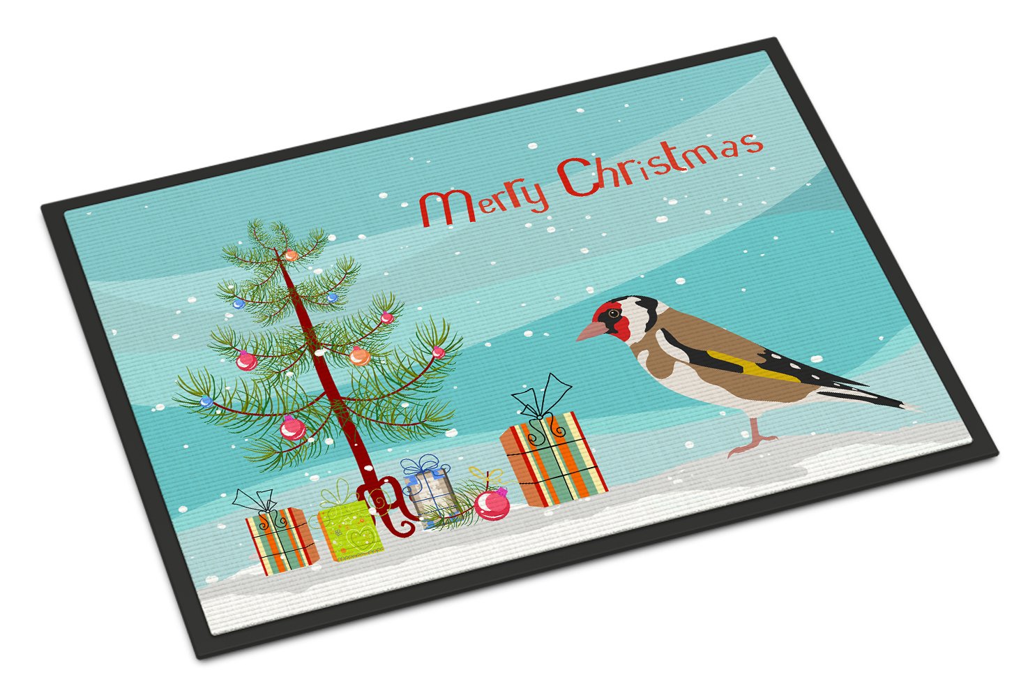 Gold Finch Merry Christmas Indoor or Outdoor Mat 24x36 CK4489JMAT