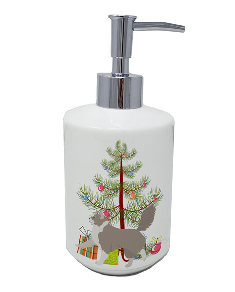 Buy this Asian Semi Longhaired Cat Merry Christmas Ceramic Soap Dispenser