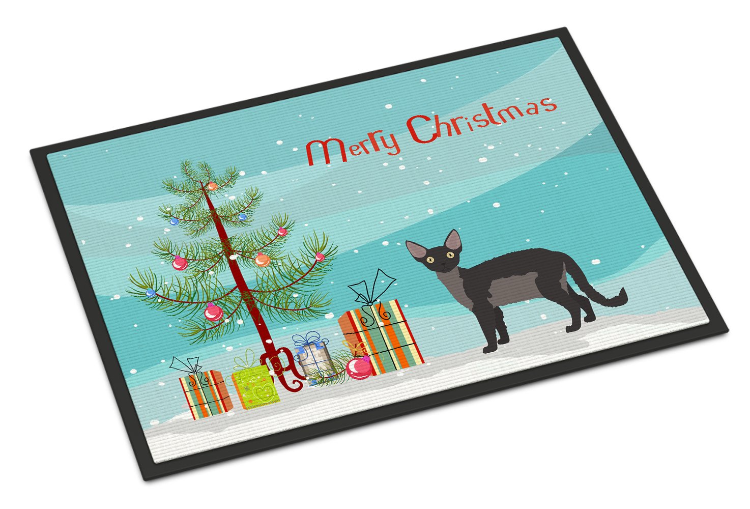 Devon Rex Cat Merry Christmas Indoor or Outdoor Mat 24x36 CK4601JMAT