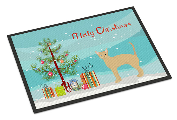 German Rex #2 Cat Merry Christmas Indoor or Outdoor Mat 18x27 CK4627MAT - the-store.com