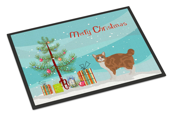 Manx #2 Cat Merry Christmas Indoor or Outdoor Mat 24x36 CK4653JMAT by Caroline's Treasures