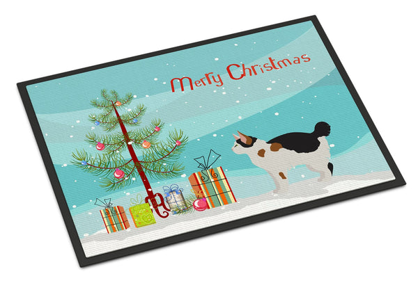 Manx #3 Cat Merry Christmas Indoor or Outdoor Mat 24x36 CK4654JMAT by Caroline's Treasures