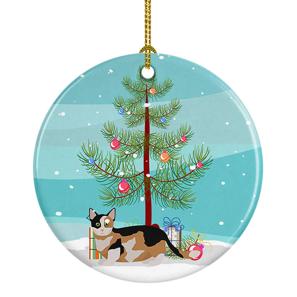 Buy this Munchkin Cat Merry Christmas Ceramic Ornament