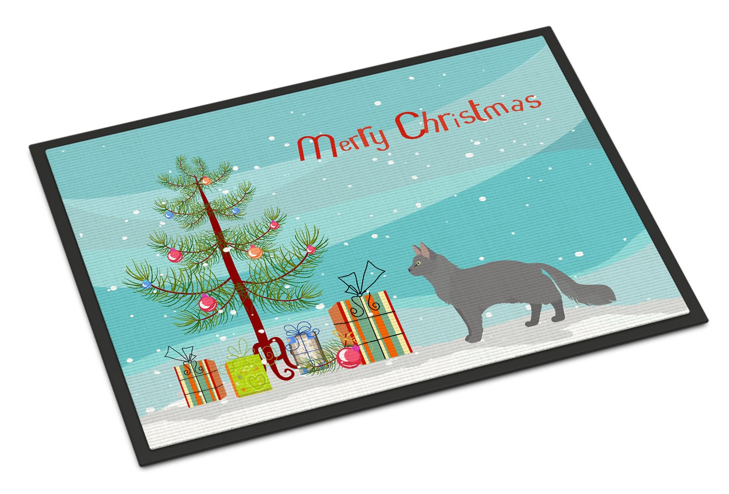 Nebelung #2 Cat Merry Christmas Indoor or Outdoor Mat 24x36 CK4662JMAT