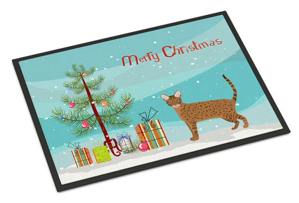 Ocicat Cat Merry Christmas Indoor or Outdoor Mat 24x36 CK4666JMAT by Caroline's Treasures