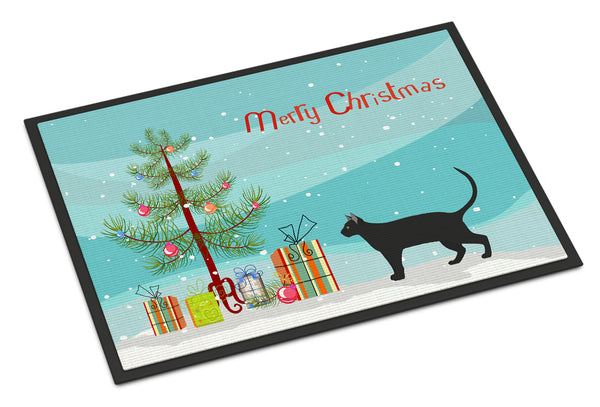 Pantherette Cat Merry Christmas Indoor or Outdoor Mat 18x27 CK4677MAT - the-store.com