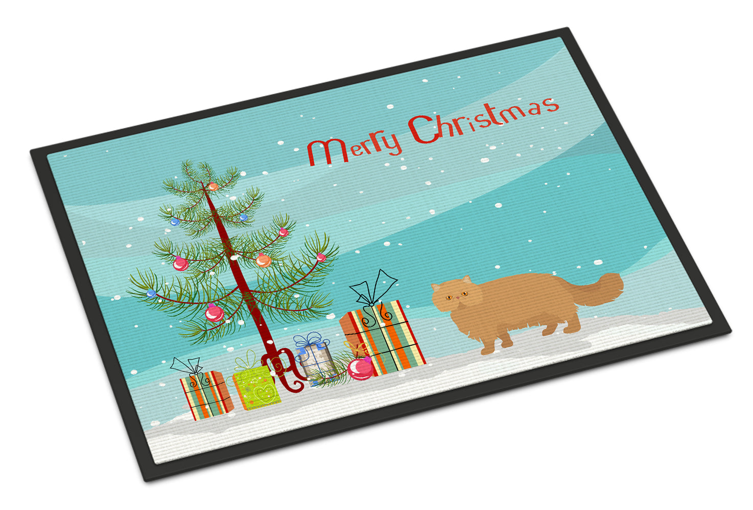 Persian Modern Cat Merry Christmas Indoor or Outdoor Mat 18x27 CK4678MAT