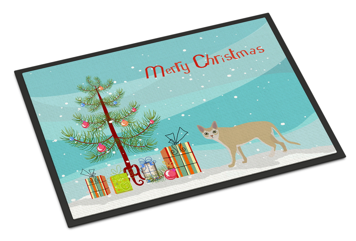 Singapura Cat Merry Christmas Indoor or Outdoor Mat 18x27 CK4716MAT