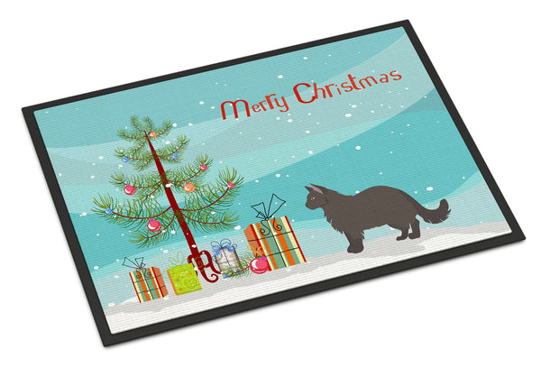 York Chocolate #2 Cat Merry Christmas Indoor or Outdoor Mat 24x36 CK4738JMAT by Caroline's Treasures