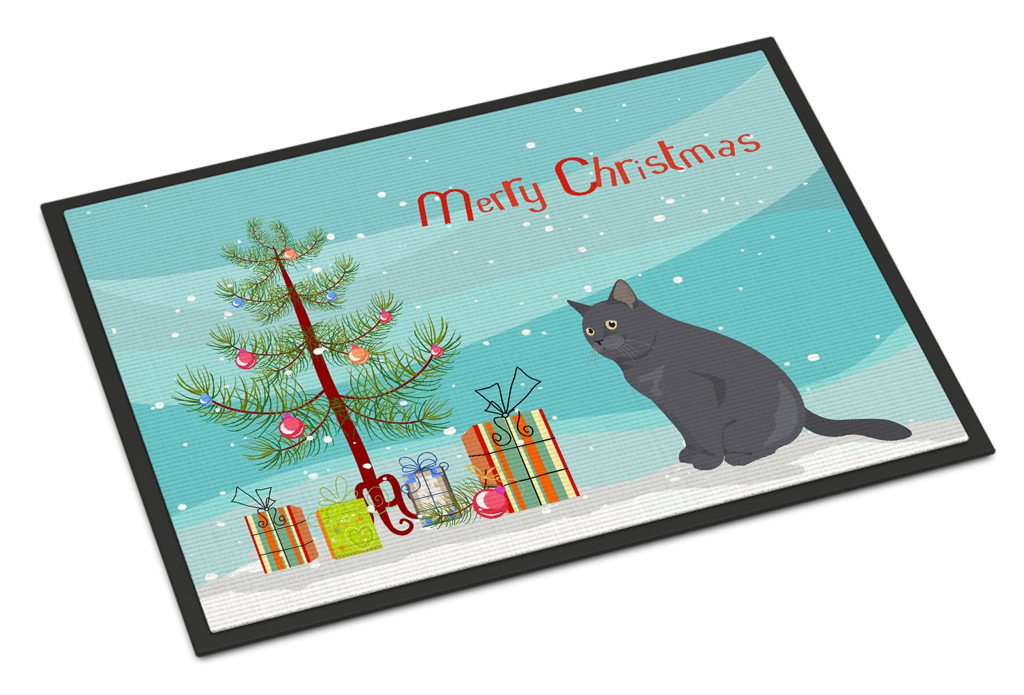 British Shorthair #1 Cat Merry Christmas Indoor or Outdoor Mat 24x36 CK4751JMAT