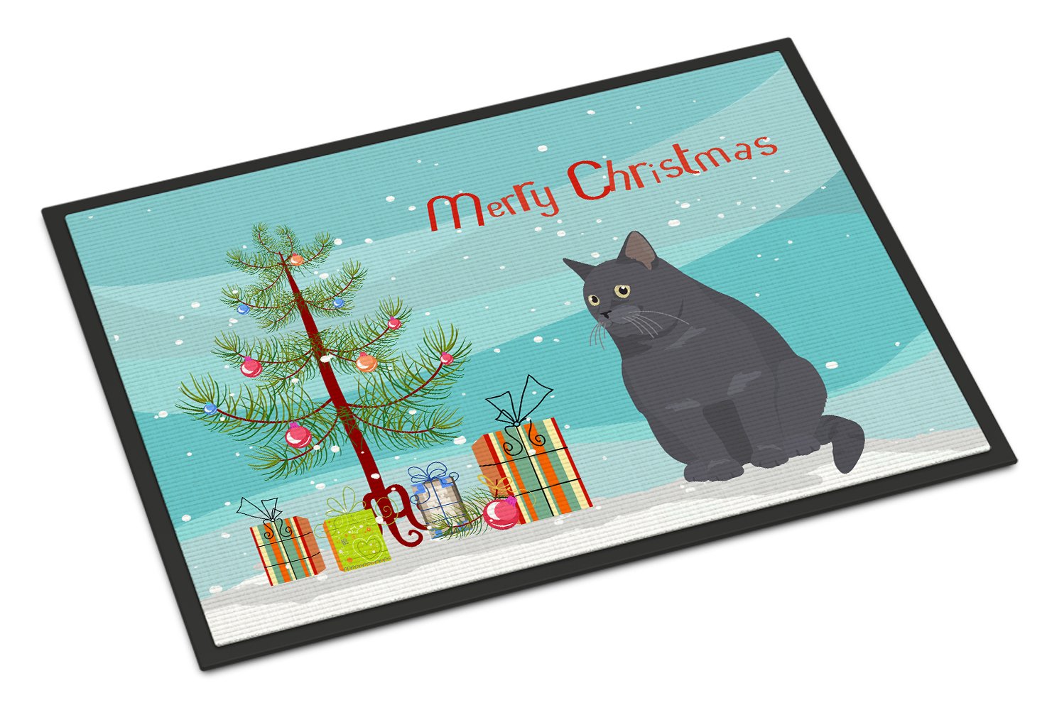 British Shorthair #2 Cat Merry Christmas Indoor or Outdoor Mat 24x36 CK4752JMAT