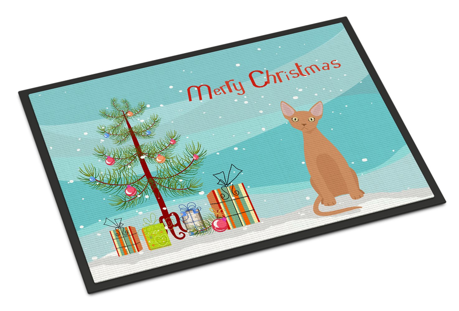 Devon Rex #1 Cat Merry Christmas Indoor or Outdoor Mat 24x36 CK4762JMAT