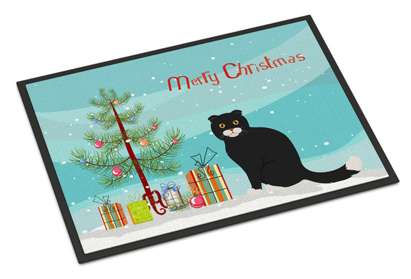 Foldex Exotic Fold #2 Cat Merry Christmas Indoor or Outdoor Mat 24x36 CK4769JMAT by Caroline's Treasures