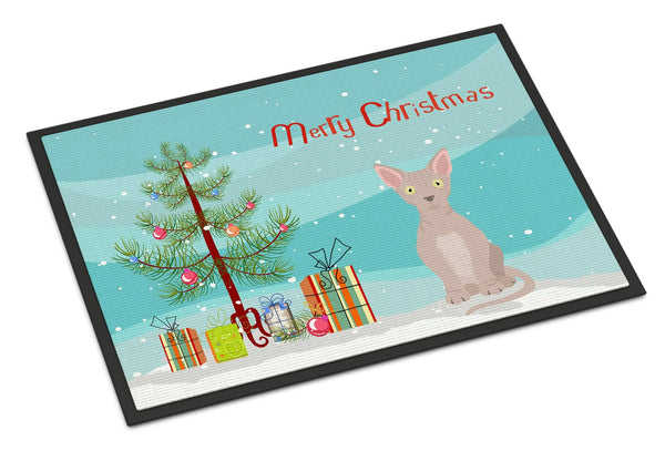 Minskin Cat Merry Christmas Indoor or Outdoor Mat 24x36 CK4776JMAT by Caroline's Treasures