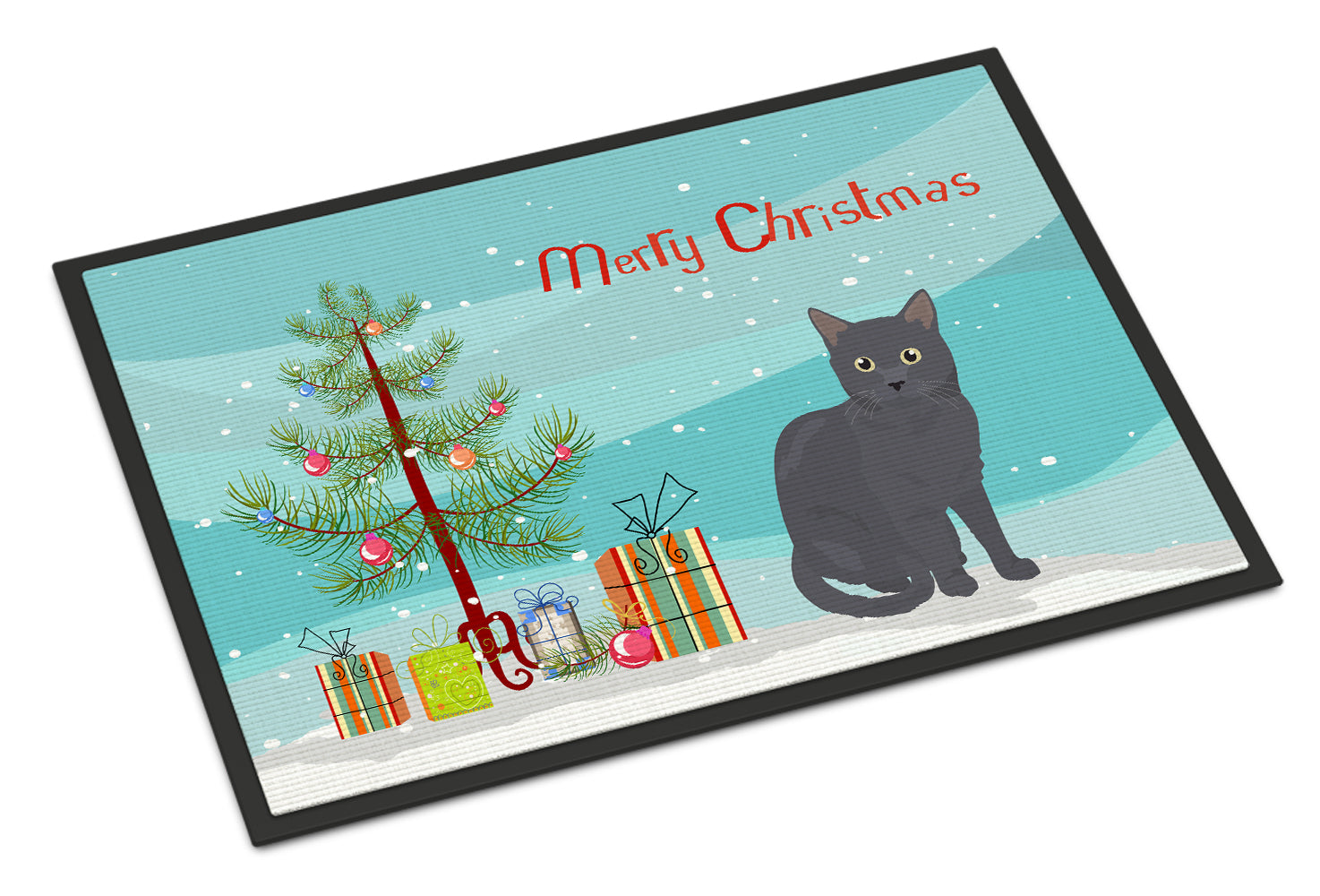 Nebelung Cat Merry Christmas Indoor or Outdoor Mat 18x27 CK4777MAT