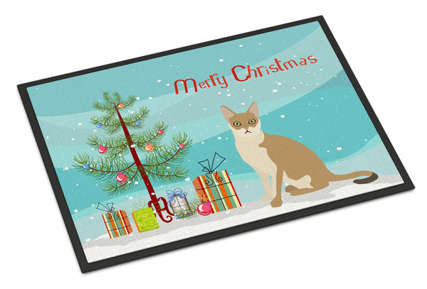 Singapura #1 Cat Merry Christmas Indoor or Outdoor Mat 24x36 CK4795JMAT by Caroline's Treasures