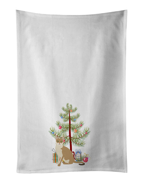 Buy this Singapura #1 Cat Merry Christmas White Kitchen Towel Set of 2