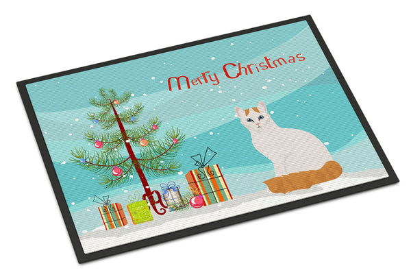 Turkish Van Cat Merry Christmas Indoor or Outdoor Mat 24x36 CK4808JMAT by Caroline's Treasures