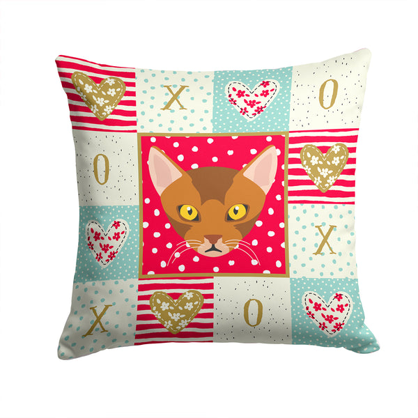 Abyssinian Cat Love Fabric Decorative Pillow CK5077PW1414 - the-store.com