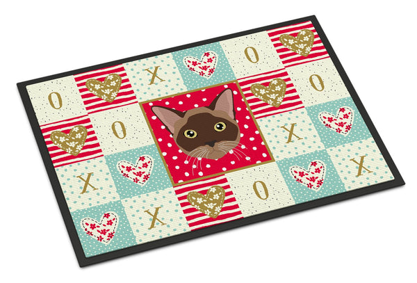 Burmese Cat Love Indoor or Outdoor Mat 24x36 CK5096JMAT by Caroline's Treasures