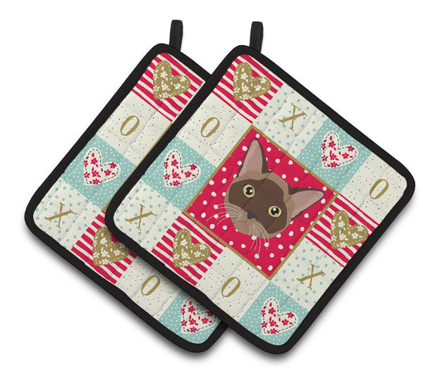 Burmese Cat Love Pair of Pot Holders CK5096PTHD by Caroline's Treasures