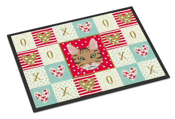 California Spangled Cat Love Indoor or Outdoor Mat 24x36 CK5098JMAT by Caroline's Treasures