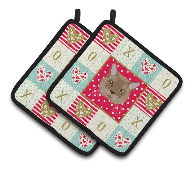 European Burmese Cat Love Pair of Pot Holders CK5115PTHD by Caroline's Treasures