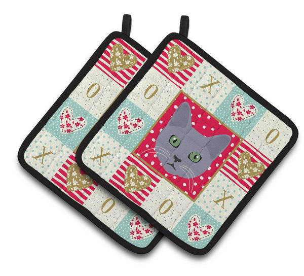 Korat Cat Love Pair of Pot Holders CK5124PTHD by Caroline's Treasures