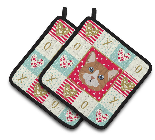 Manx Cat Love Pair of Pot Holders CK5132PTHD by Caroline's Treasures