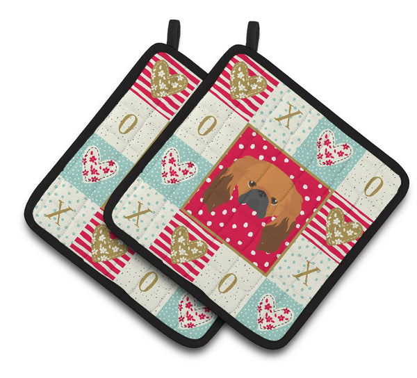 Pekingese Love Pair of Pot Holders CK5225PTHD by Caroline's Treasures