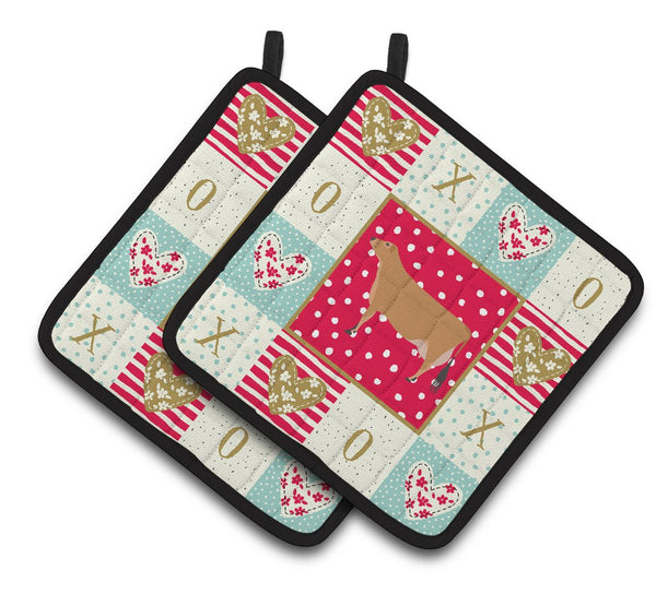 Jersey Cow Love Pair of Pot Holders CK5256PTHD by Caroline's Treasures