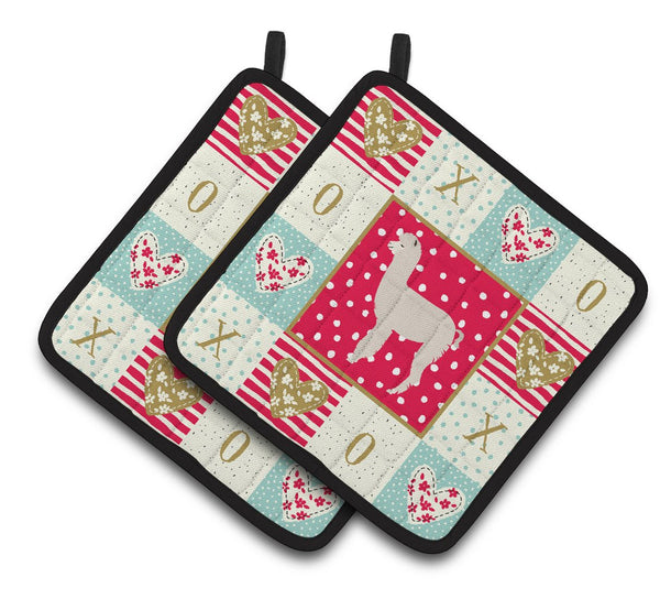 Alpaca Love Pair of Pot Holders CK5346PTHD by Caroline's Treasures