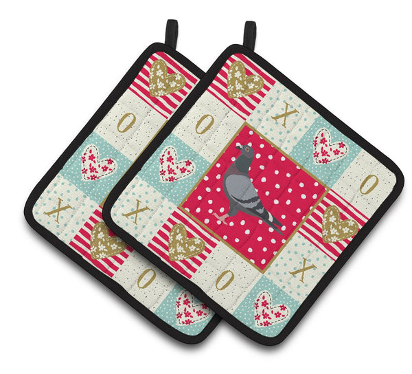 Racing Pigeon Love Pair of Pot Holders CK5378PTHD by Caroline's Treasures