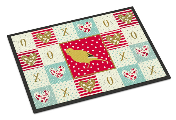 Border Canary Love Indoor or Outdoor Mat 24x36 CK5501JMAT by Caroline's Treasures