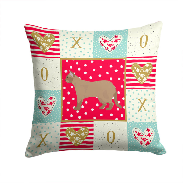 European Burmese #2 Cat Love Fabric Decorative Pillow CK5610PW1414 - the-store.com