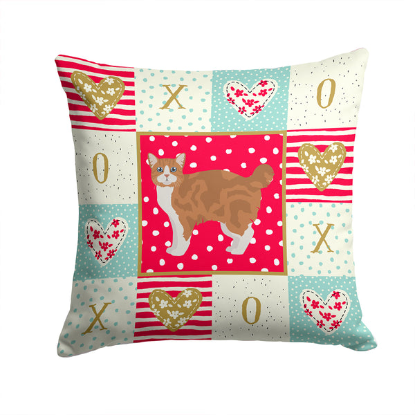 Manx #2 Cat Love Fabric Decorative Pillow CK5647PW1414 - the-store.com